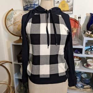 Plaid Hooded Sweatshirt - S